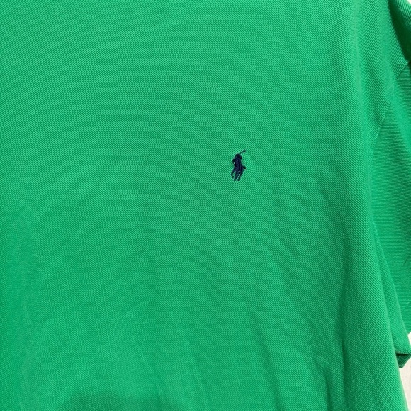 Vtg Polo Ralph Lauren Green Blue Textured Cotton Short Sleeve Shirt - Picture 2 of 4